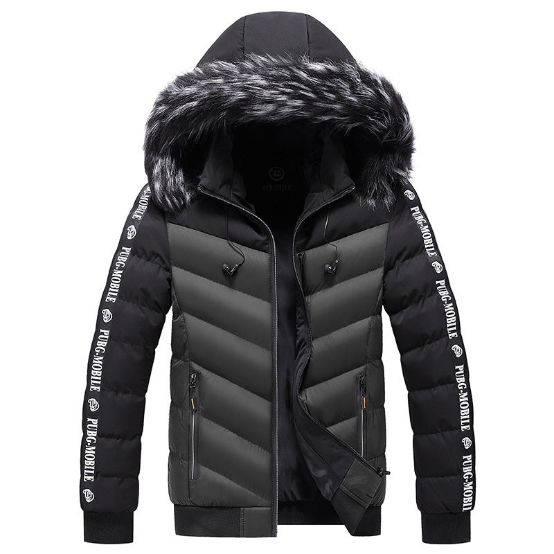 Hooded Jacket Men's Thick Warm Cotton Jacket ，