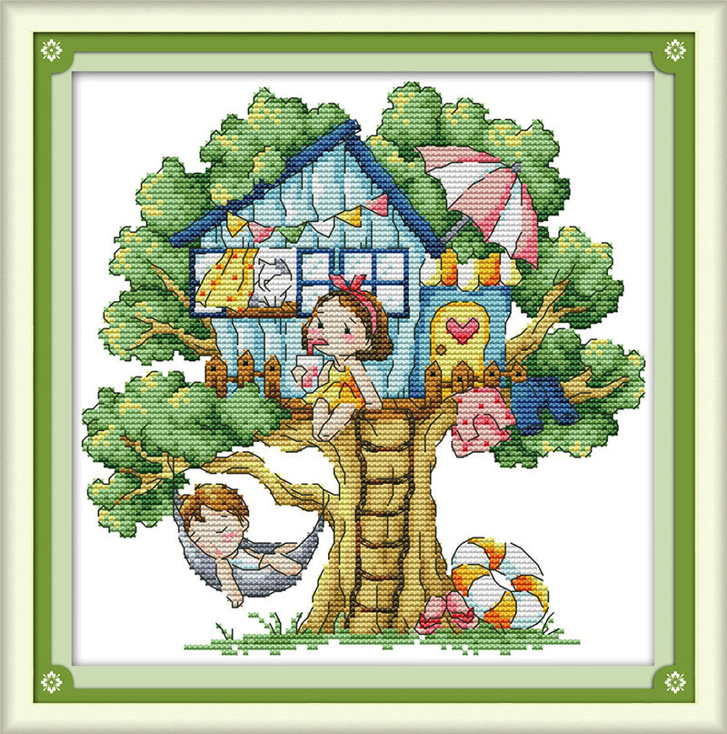 Happiness Tree Cross Stitch