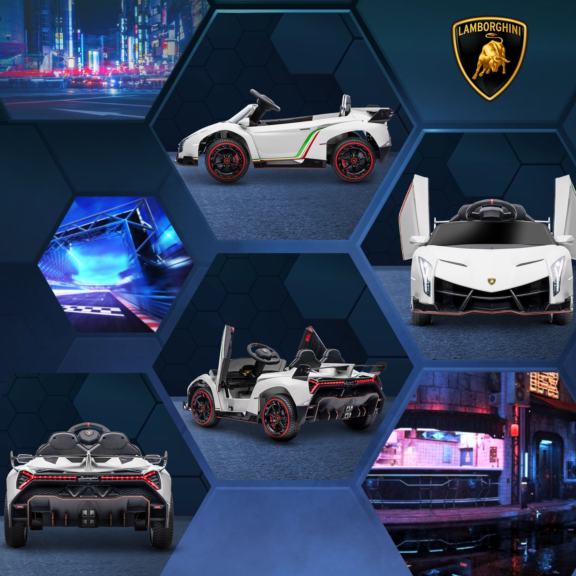Lamborghini Veneno Licensed 12V Electric Kids Ride on Car with Bluetooth
