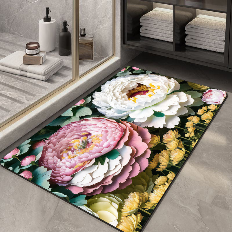 Soft Diatom Ooze Floor Bathroom Absorbent Bathroom Step Mat Quick-Drying Non-Slip Toilet Door Mat