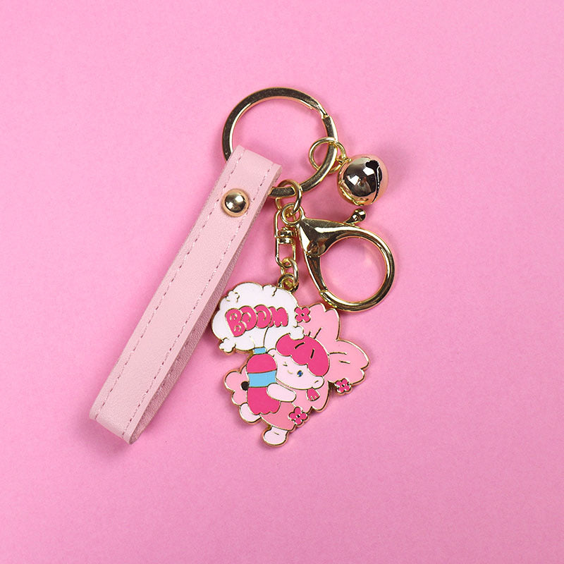 Fashion Personality Cherry Hair Sauce Girl Car Key Chain