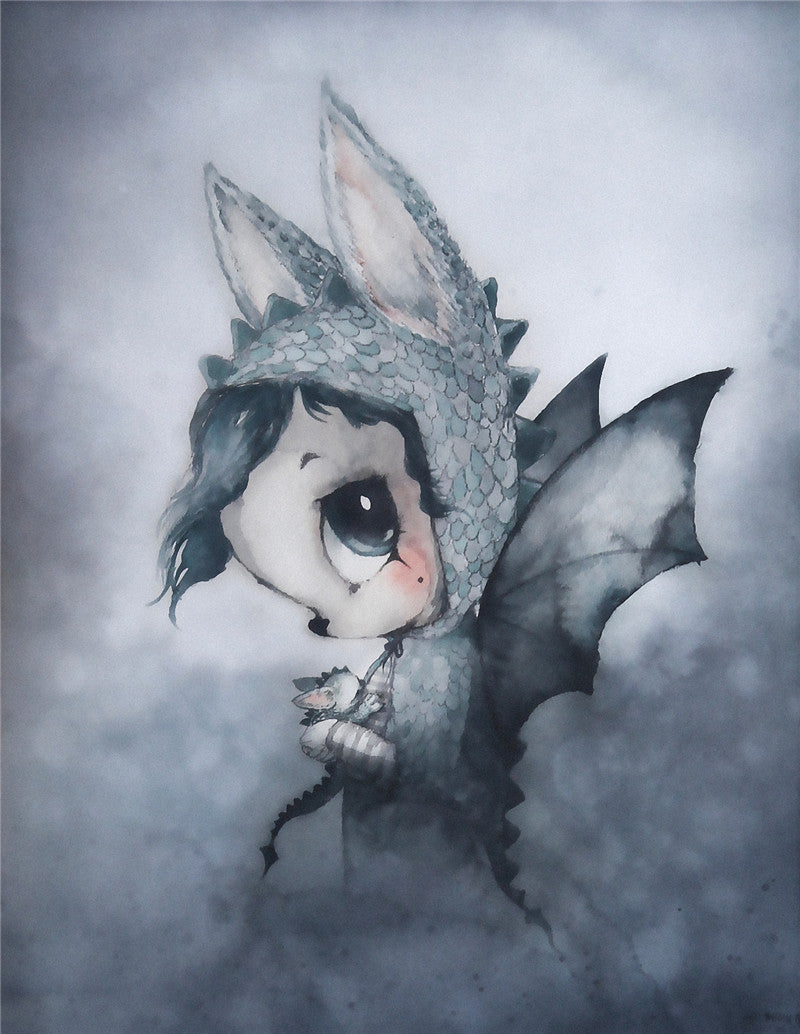New Nordic Hand Painted Miss Rabbit Children's Room Decorative Painting Core