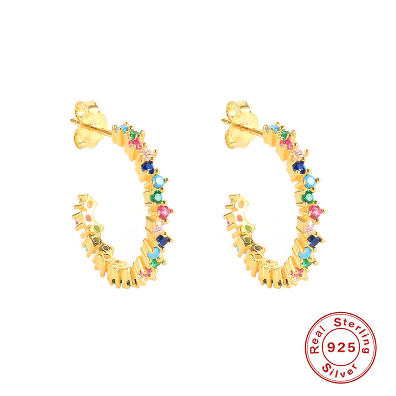 Fashionable All-Match Creative S925 Sterling Silver INS Earrings
