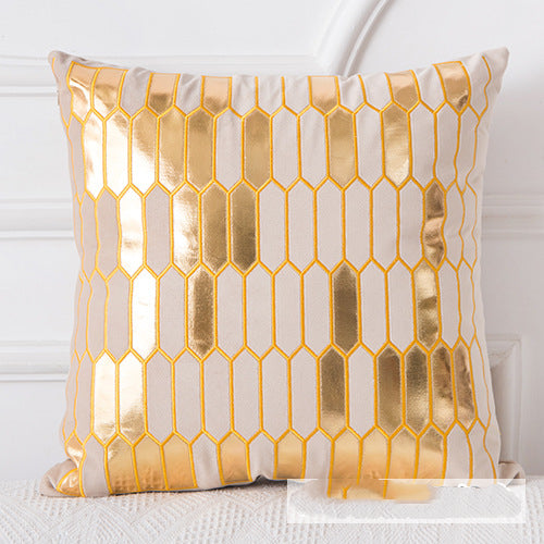 Golden Sofa Pillow Office Car Lumbar Cushion