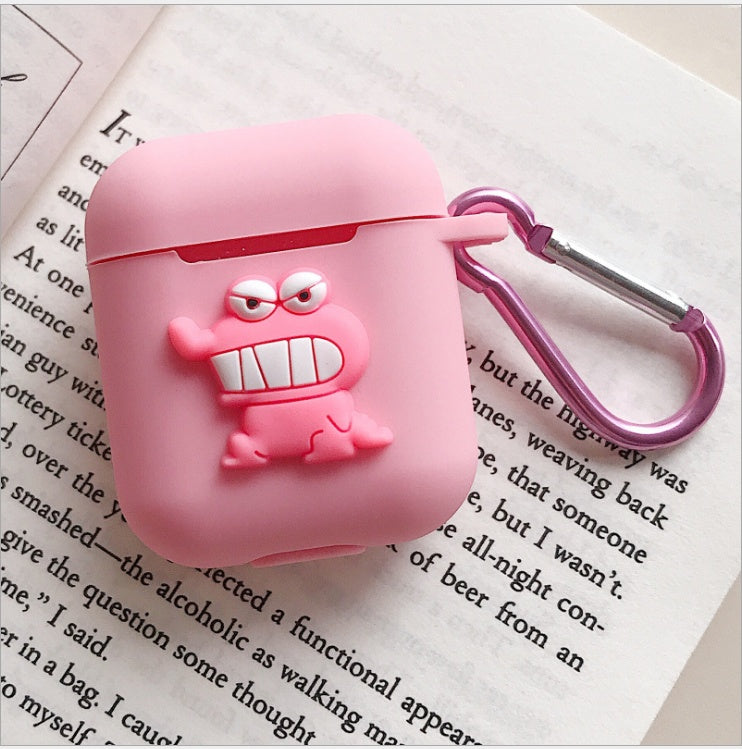 Compatible with Apple, AirPods Protective Jacket Cute Cartoon Silicone Anti-Falling Earphone Jacket Japanese Korean Women''s Key-Clasp Hanging Rope