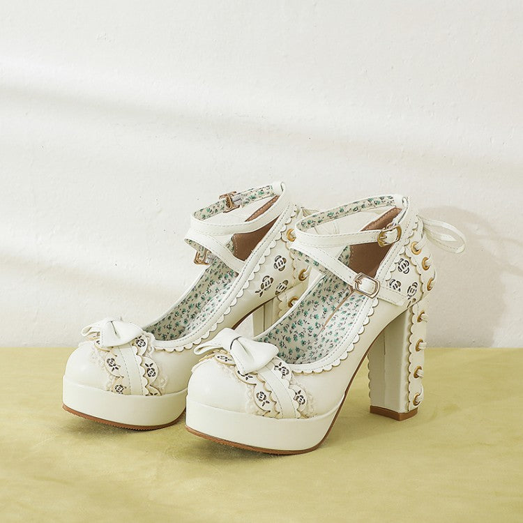 Chunky High-Heeled Lolita Shoes