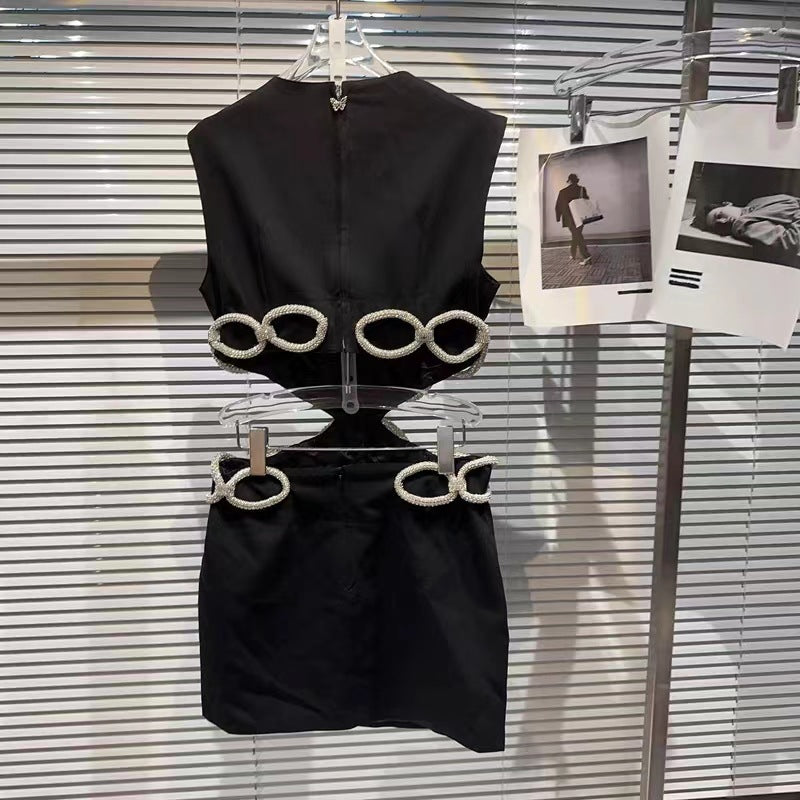 French Crewneck Dress In Black