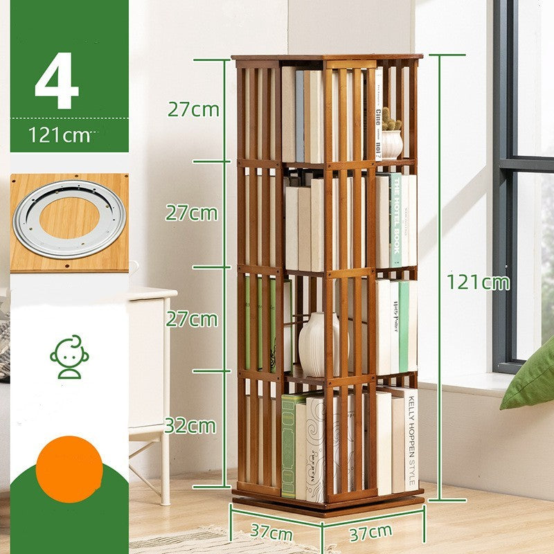 Wooden Horse Person Rotating Bookshelf Floor Children's Lockers Simple Household