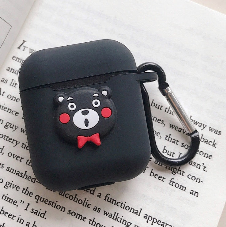 Compatible with Apple, AirPods Protective Jacket Cute Cartoon Silicone Anti-Falling Earphone Jacket Japanese Korean Women''s Key-Clasp Hanging Rope