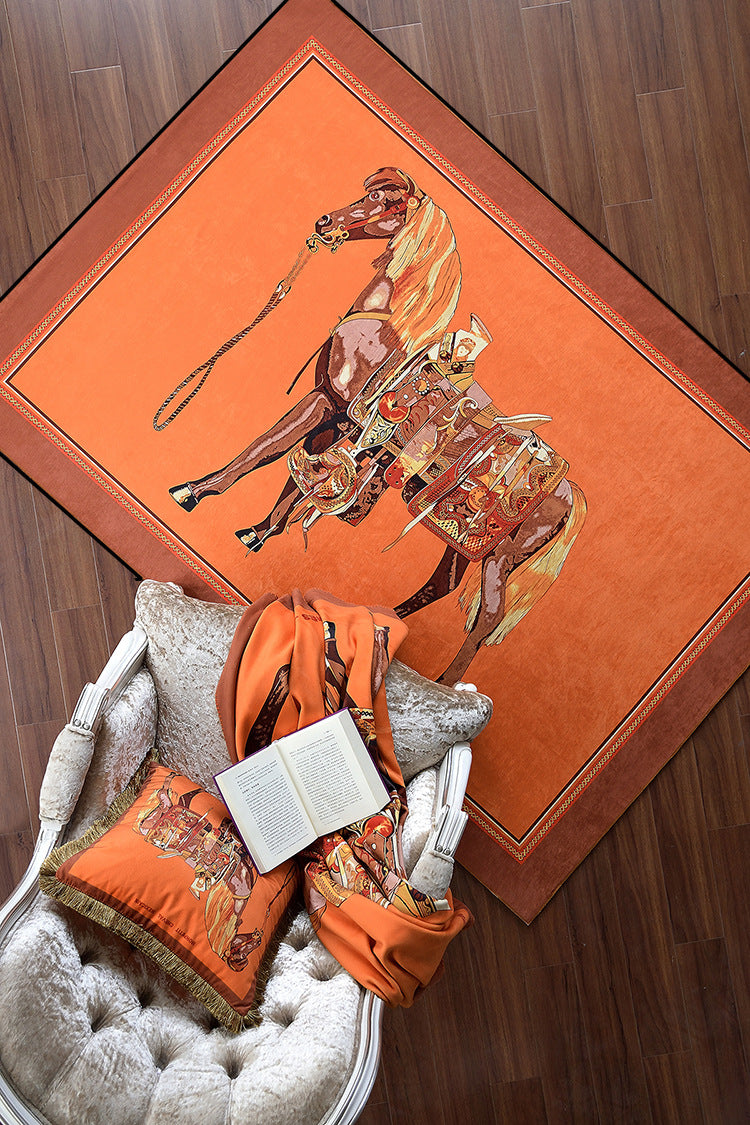 Door Carpet Non-Slip Mat Home Living Room Bedroom Bedside Round