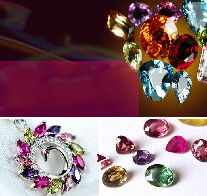 Female Colorful Peacock Gem Necklace
