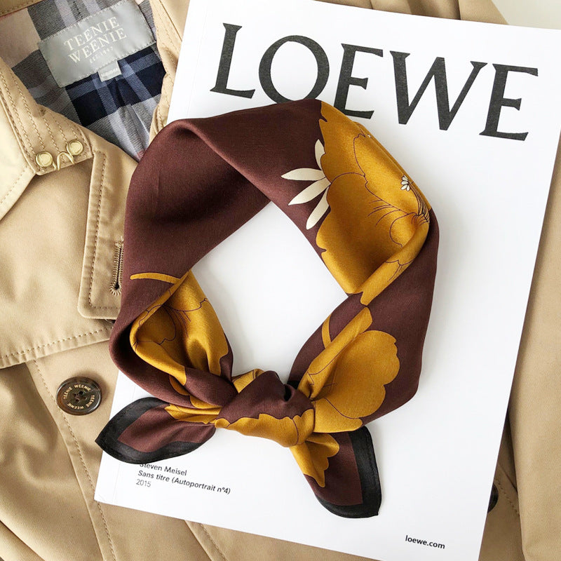 Decoration Flower Silk Scarf