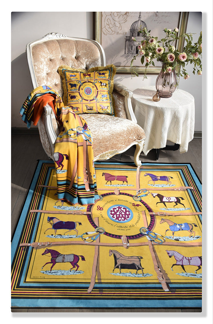 Door Carpet Non-Slip Mat Home Living Room Bedroom Bedside Round