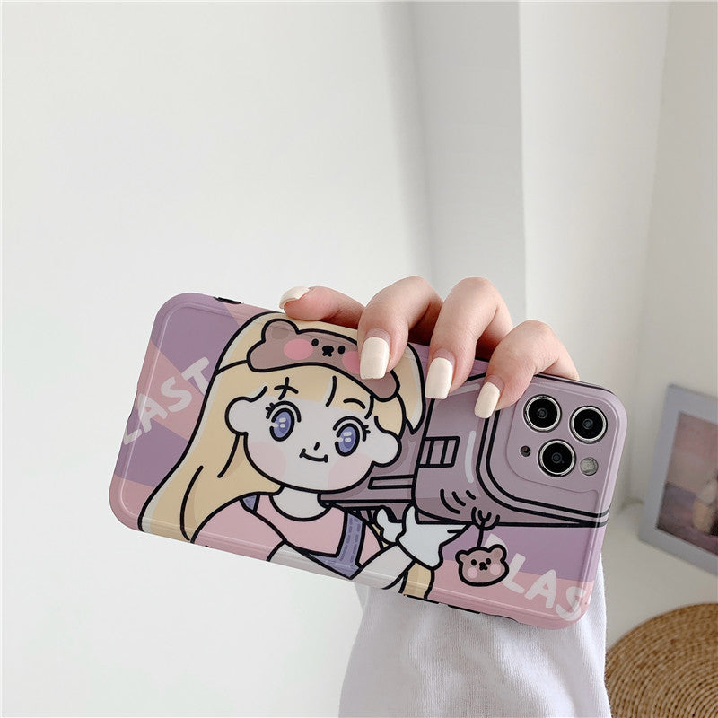 Cartoon Couple Carrying A Cannon XS MAX Mobile Phone Case