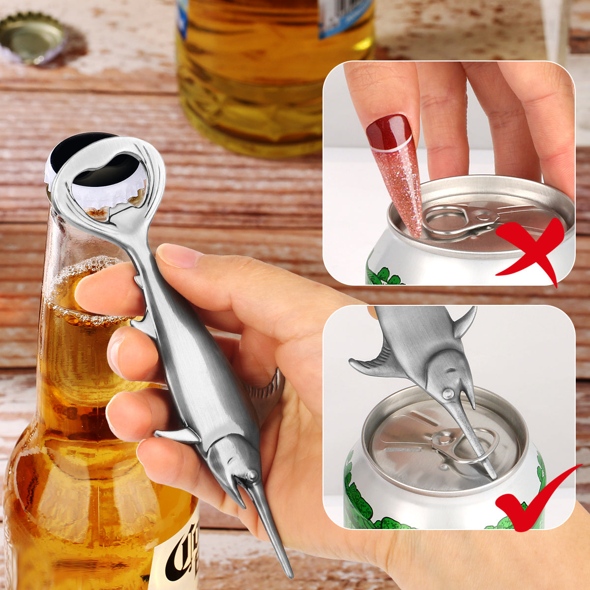 Creative Swordfish Handle Metal Beer Bottle Openers Kitchen Bar Accessories Tools Beer Gifts Beer Openors Kitchen Gadgets