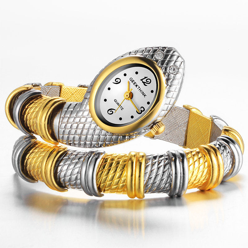 Women's Watch Bracelet Gold Snake Watch