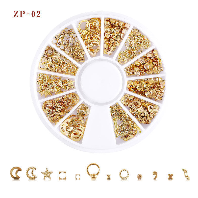 Nail Ornament Star Moon Rivet Hollow-Out Alloy Nails Decoration