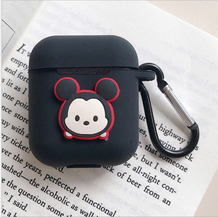 Compatible with Apple, AirPods Protective Jacket Cute Cartoon Silicone Anti-Falling Earphone Jacket Japanese Korean Women''s Key-Clasp Hanging Rope