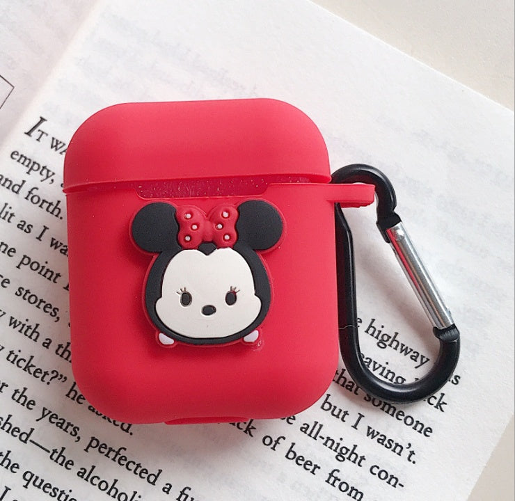 Compatible with Apple, AirPods Protective Jacket Cute Cartoon Silicone Anti-Falling Earphone Jacket Japanese Korean Women''s Key-Clasp Hanging Rope