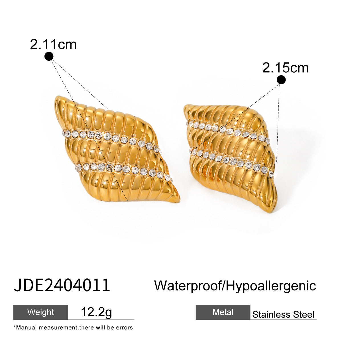 Stainless Steel Feather Thread Rhinestone Ring