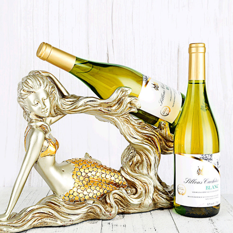 Beautifully Designed Mermaid  Wine Bottle Holder. Resin