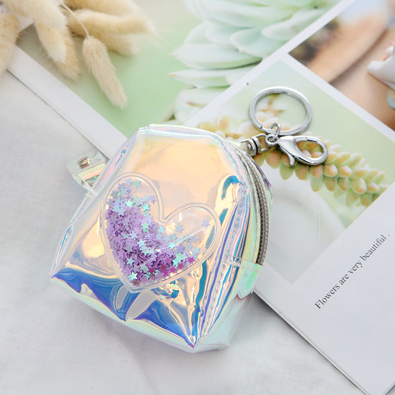 Ladies Fashion Personality Laser Heart Coin Purse
