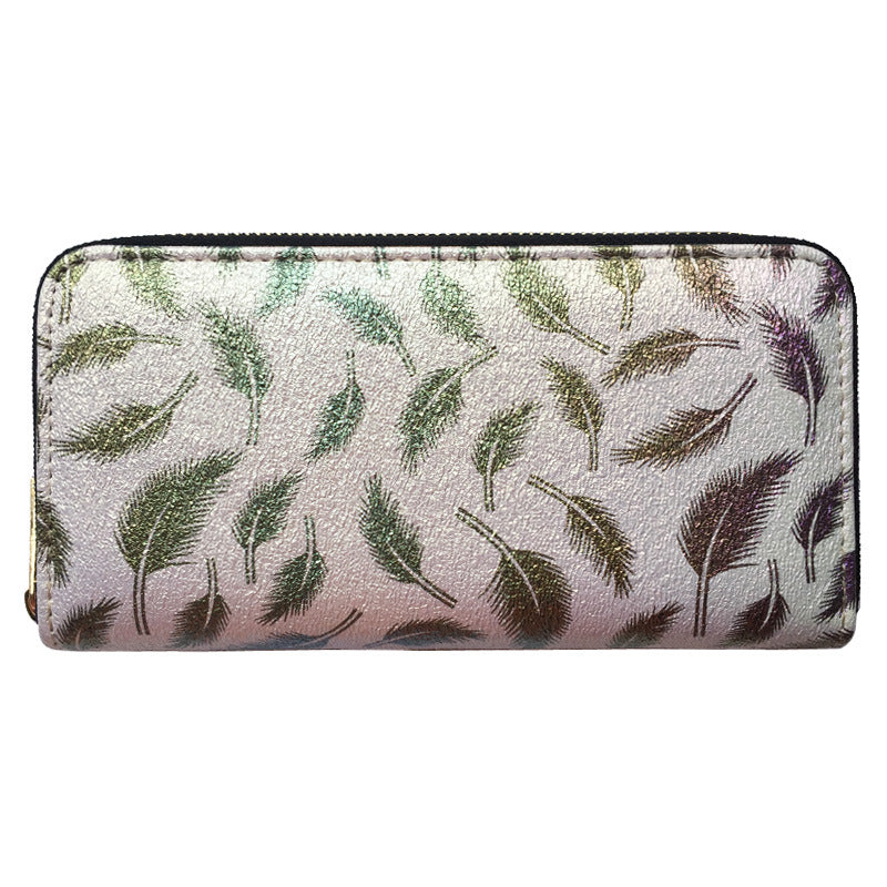 Fashion Ladies Long Wallet Feather