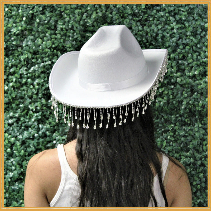 Fashion Western Denim White Hat