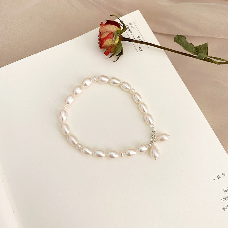 Freshwater Pearl Orange Candy Bracelet Purple