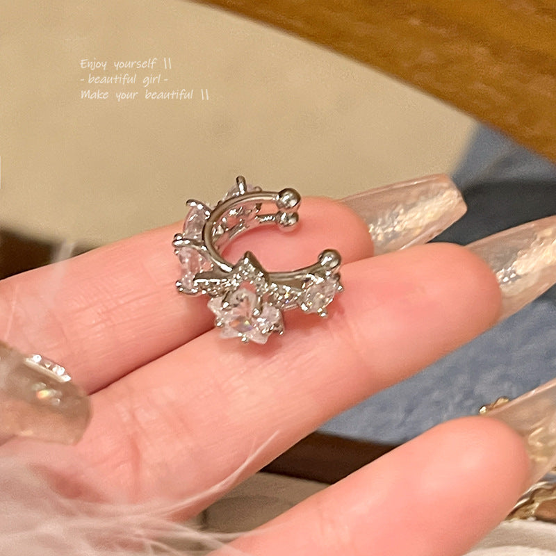 Women's Light Luxury Minority Exquisite Zircon Star Earrings