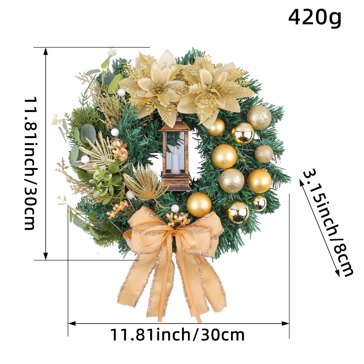 Christmas Light Wreath Door And Window Decoration Vine Ring