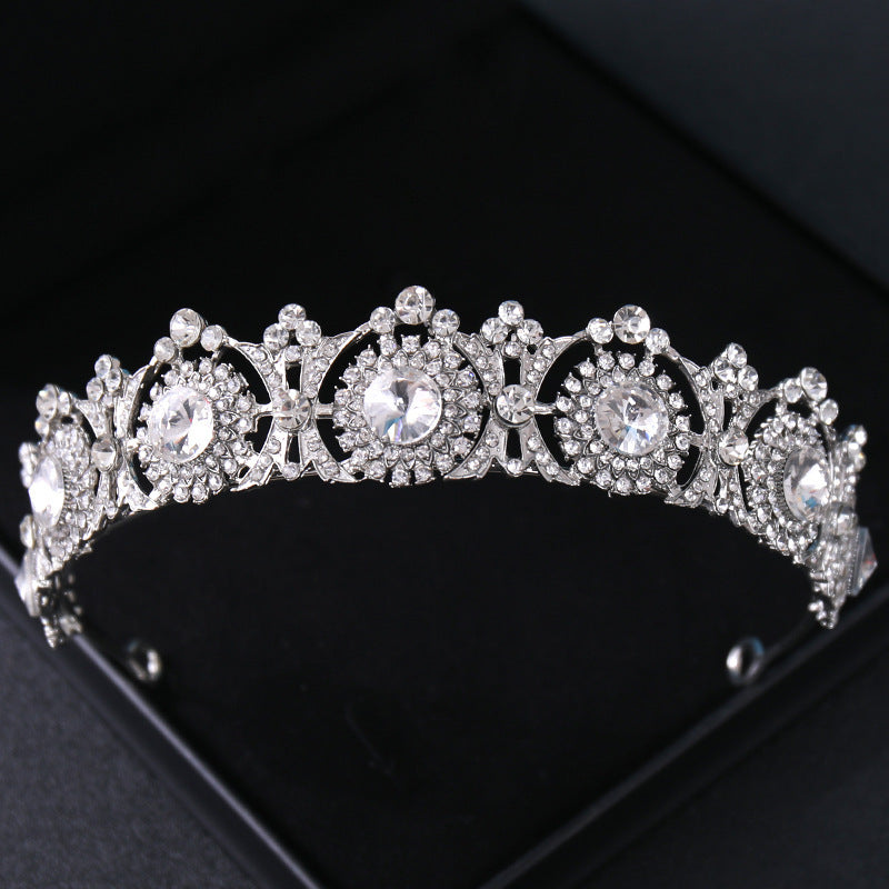 Crown Alloy Rhinestone Hair Band Silver