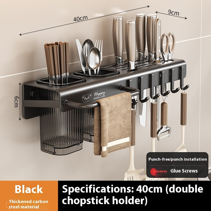 Kitchen Knife Rack Multi-Functional Punch-free