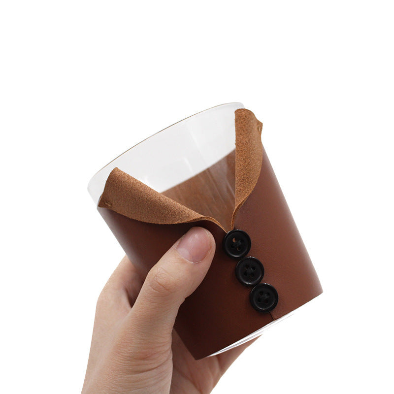 First Layer Cowhide Bar Whiskey Cup Cover