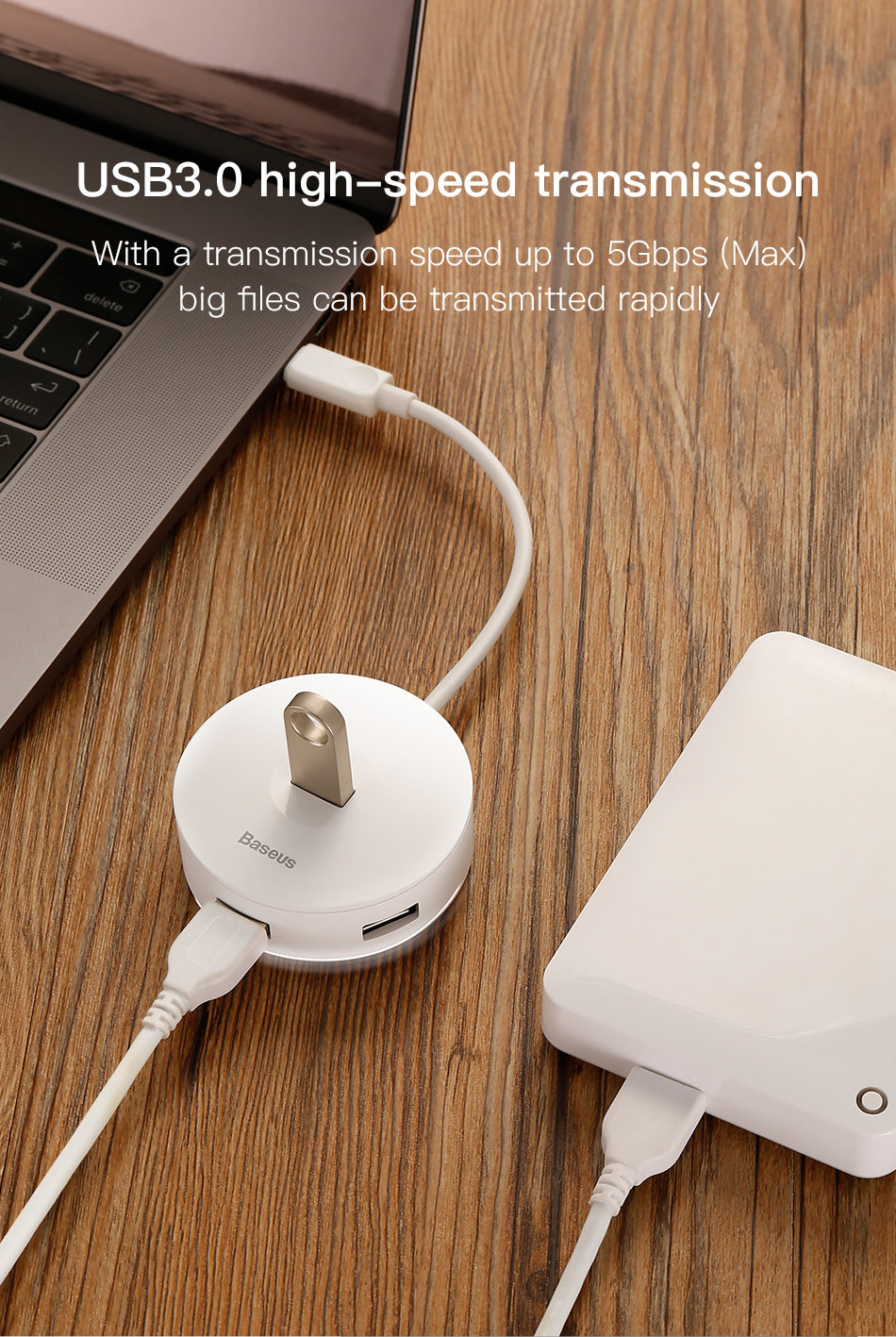 Hub Notebook USB Adapter Hub Round Box
