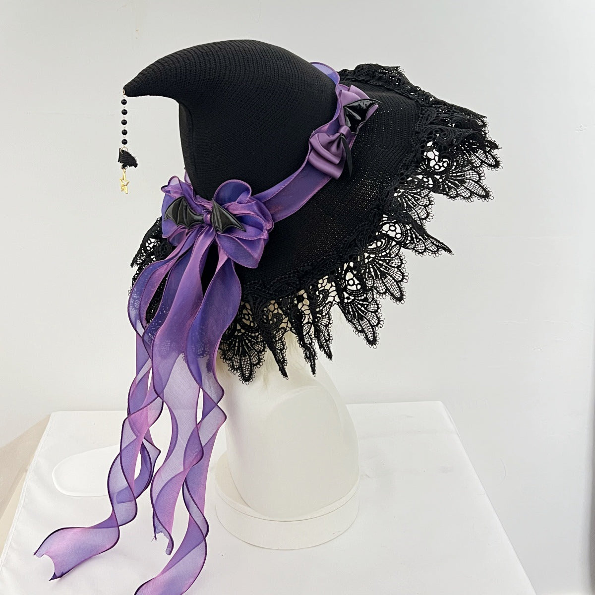 Handmade Dark Devil Gothic Lolita Lace Witch Hat