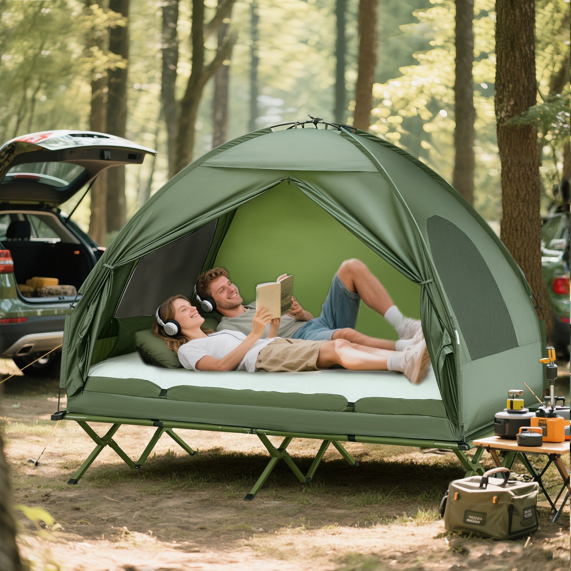 All-in-One Folding Camping Cots for Adults
