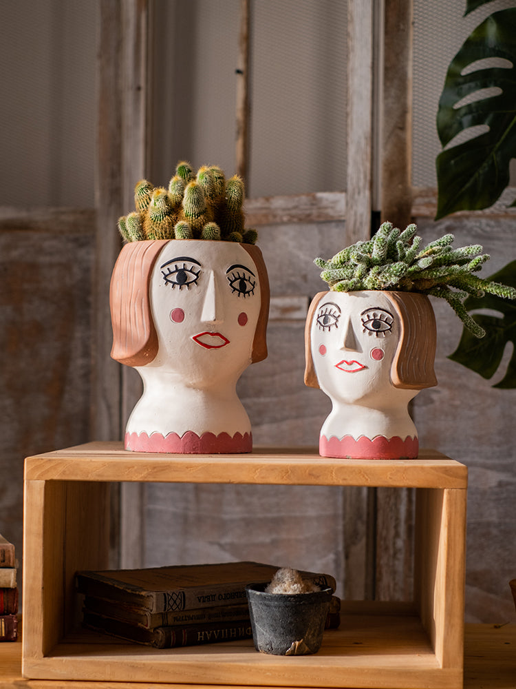 French Beauty Head Flower Pot
