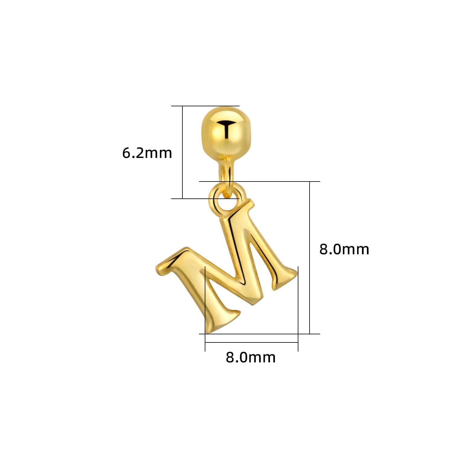 Smooth-Surface Jewelry Minimalist 26-Letter Alphabet Pendant