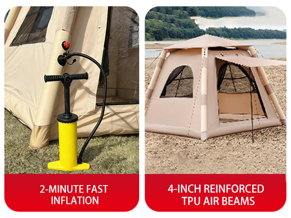 Inflatable Tent Outdoor Tent 2-4 Person Tent Quick-opening Tent Inflatable Tent Hut Tent Camping Portable Tent Windproof Tent Family Party Tent Pop-up Tent Shading And Waterproof Tent Camping Tent
