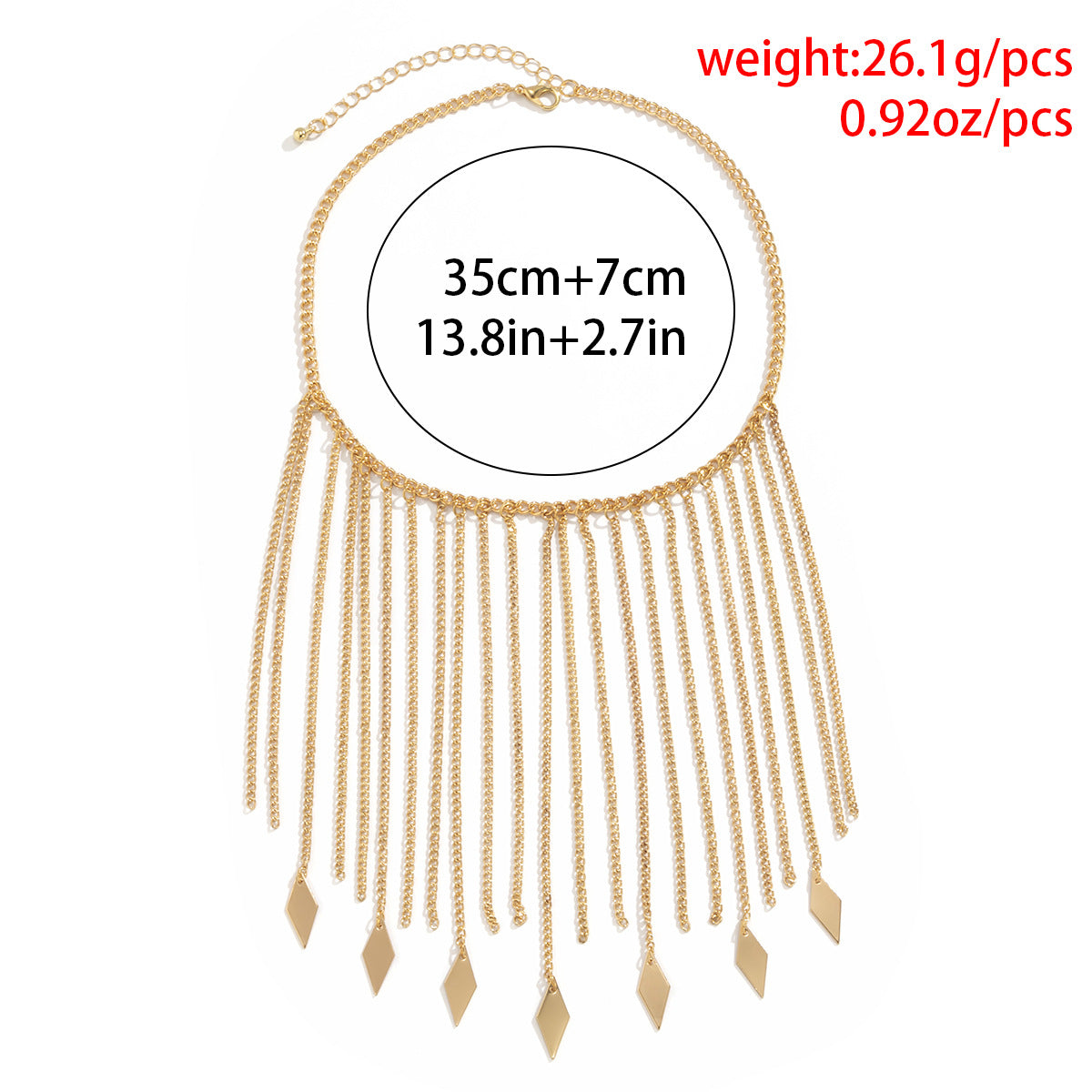 Geometric Tassel Rhombus Sequin Exaggerated Necklace