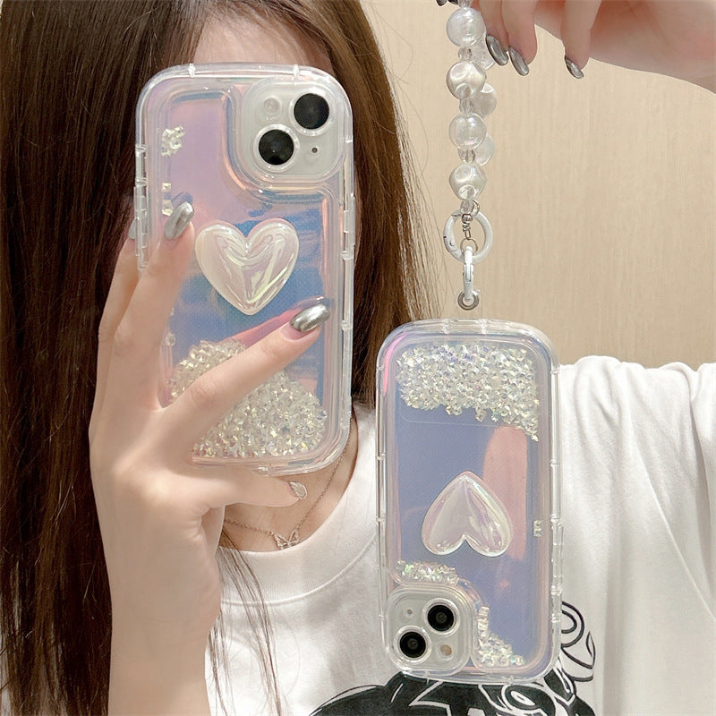 Quicksand Laser Love Creative Phone Case