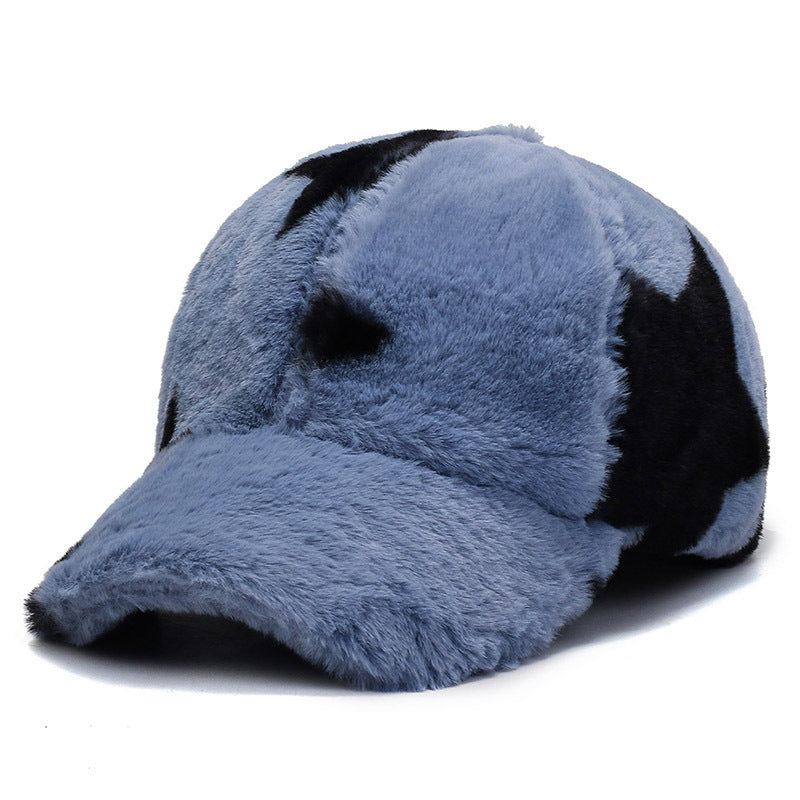 Fashion Leopard Fleece Baseball All-Matching Peaked Cap