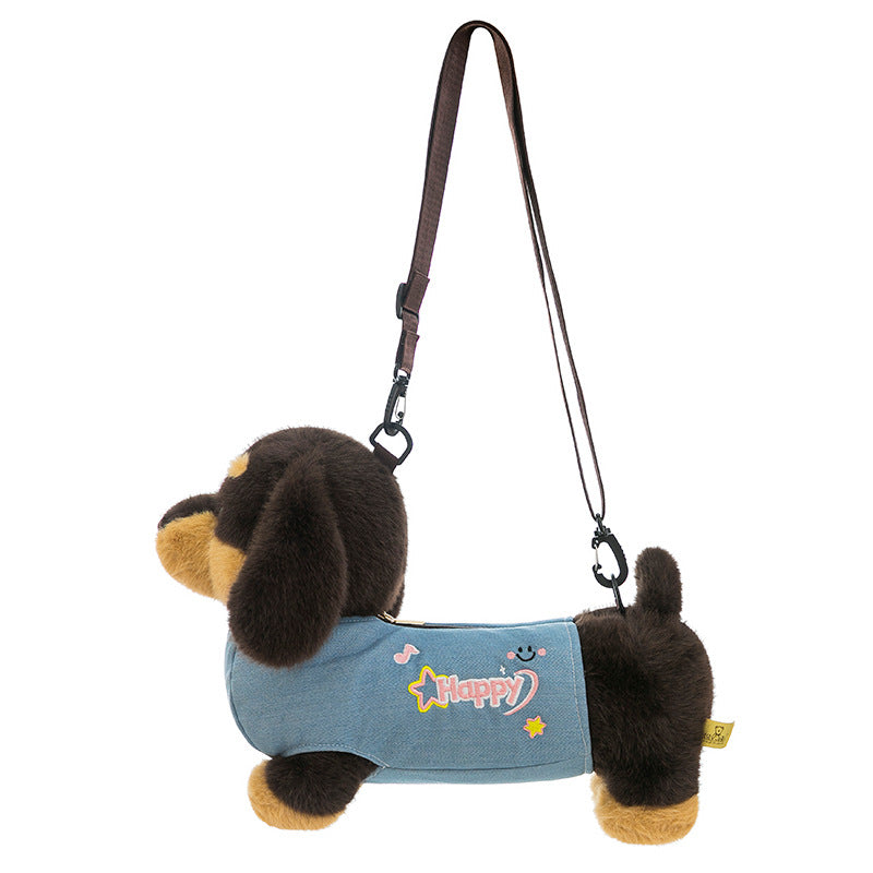 New Sausage Puppy Plush Doll Pendant Coin Purse