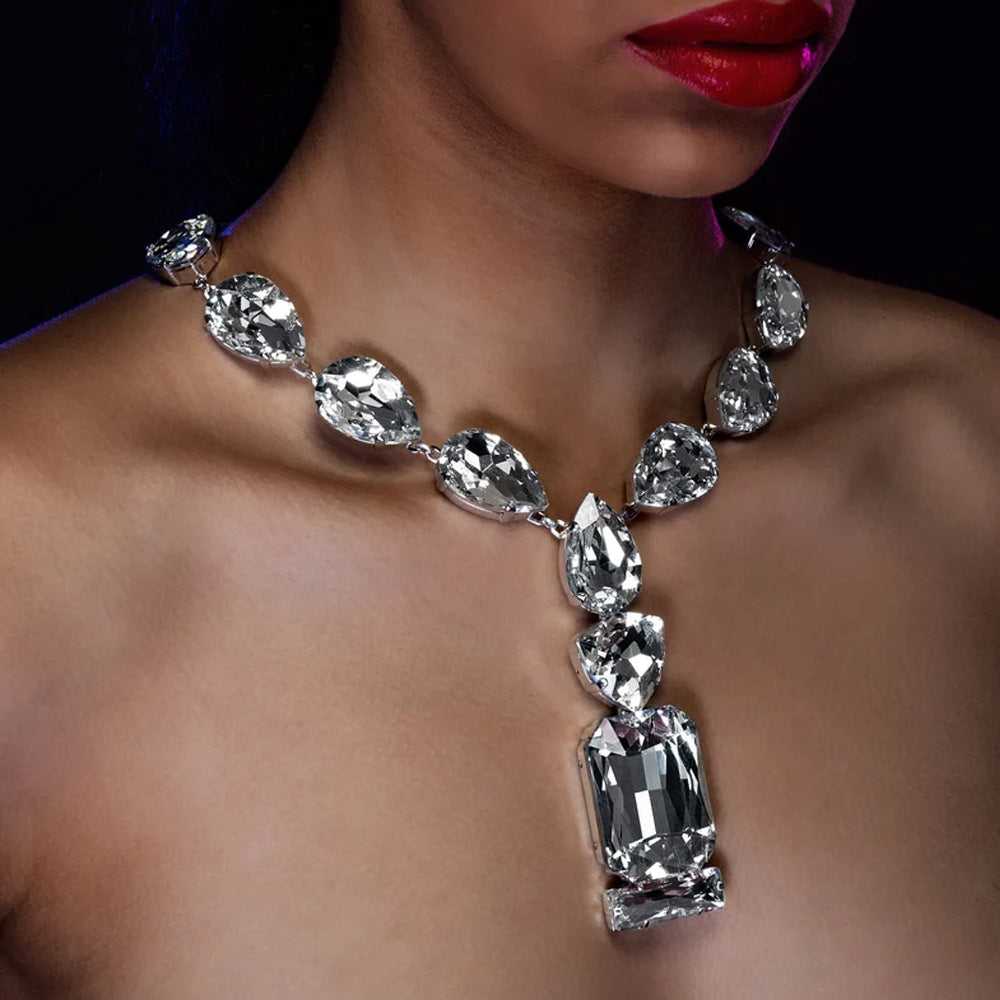 Water Drop Necklace Exaggerated Personalized Necklace Queen Accessories