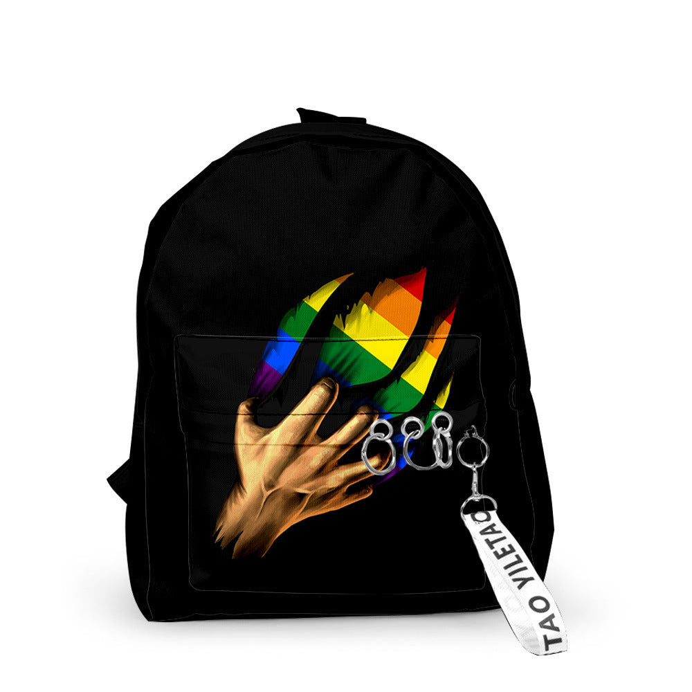 Men's And Women's Fashion Trend Student Daily 3D Digital Printing Backpack