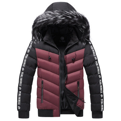 Hooded Jacket Men's Thick Warm Cotton Jacket ，