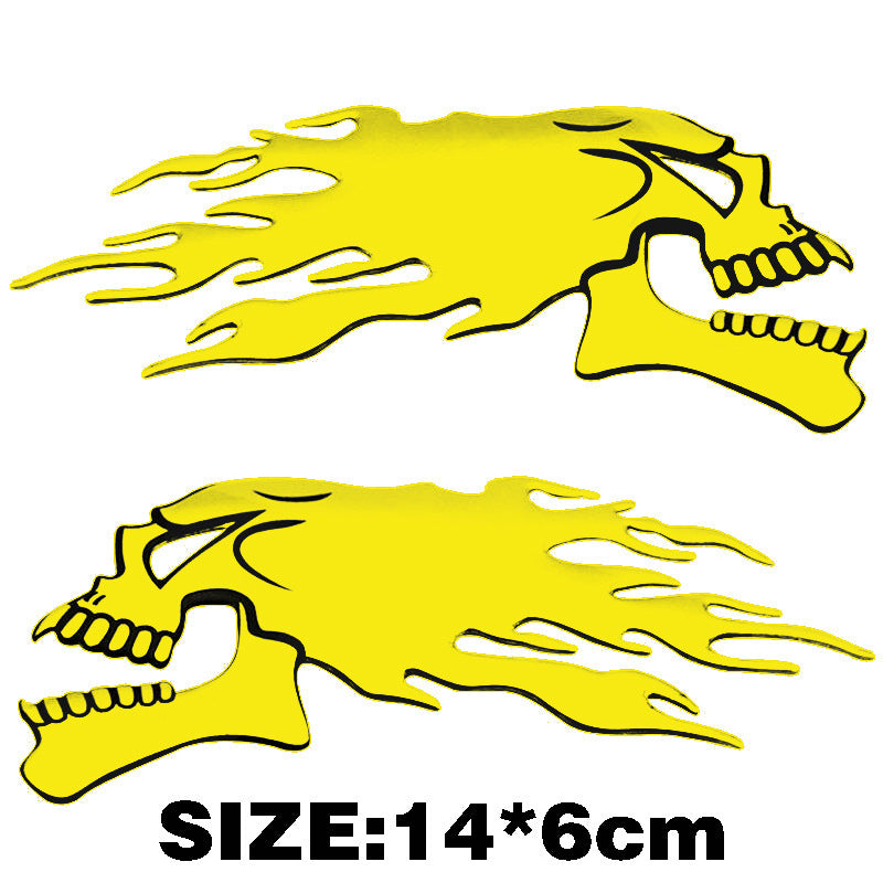 Soft Rubber 3D Flame Skull Bumper Stickers