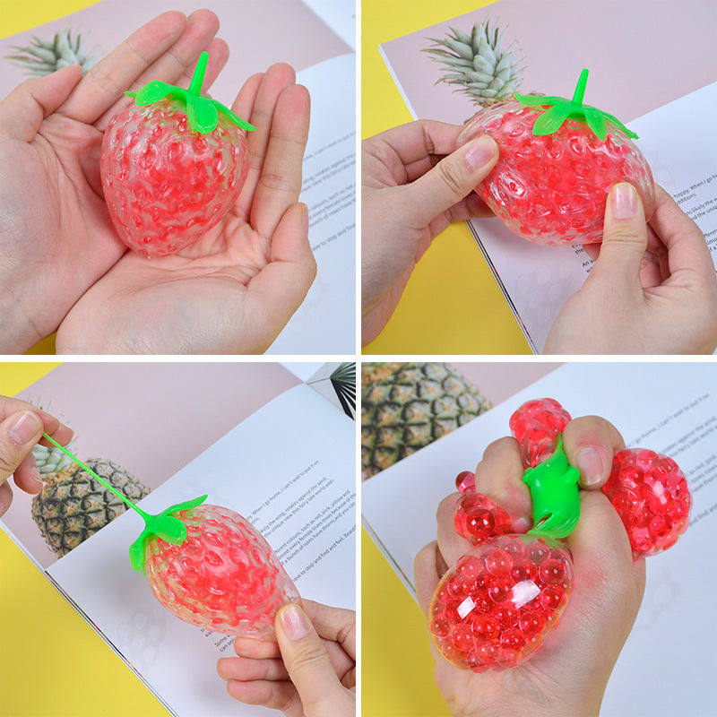 Simulated Colorful Strawberry Squeezing Music To Vent