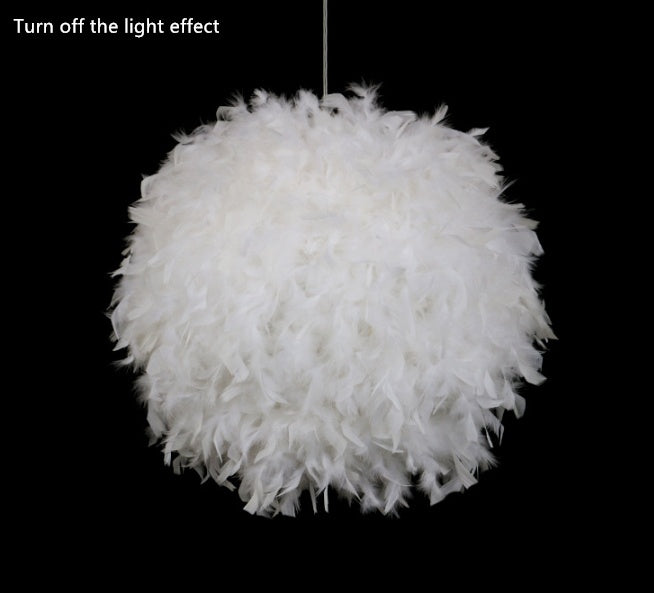 Round Feather Chandelier